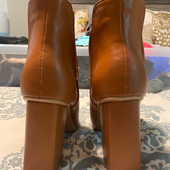 Camel Block Heel Booties - Picture 6 of 8